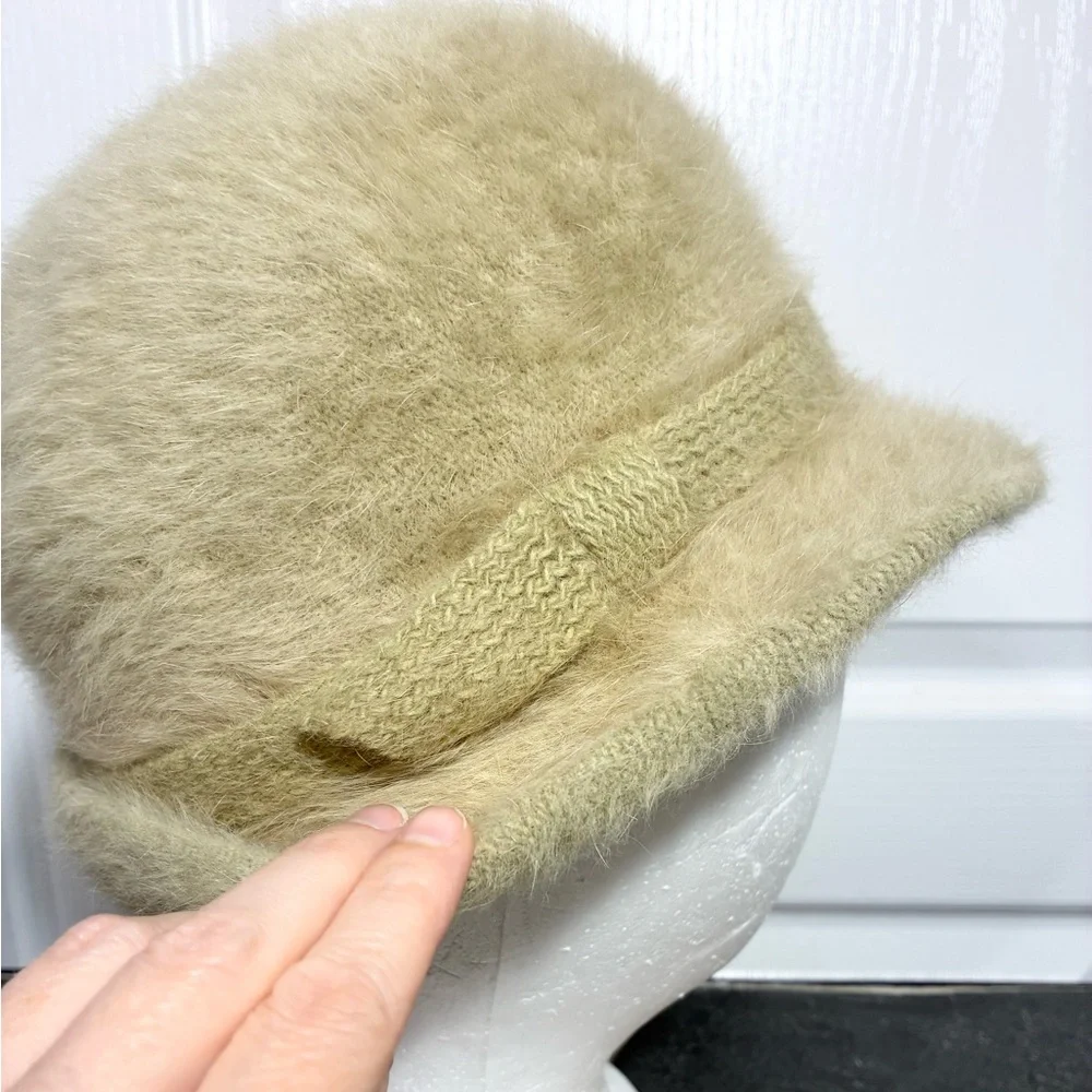 50s Betmar Angora Cloche Hat Beige Vintage Made In France